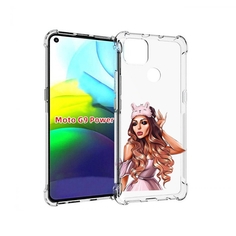 Чехол MyPads девушка-с-маской-для-сна женский для Motorola Moto G9 Power