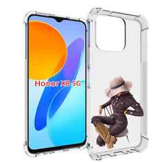 Чехол MyPads загадочная-девушка-в-костюме женский для Honor X8 5G