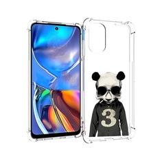 Чехол MyPads Панда-в-костюме для Motorola Moto E32