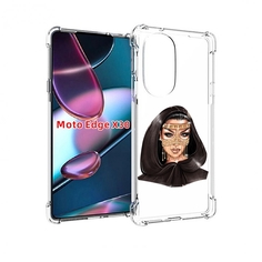 Чехол MyPads девушка-в-золотой-маске для Motorola Moto Edge X30