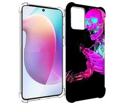 Чехол MyPads скелет-робот-фиолетовый для Motorola Edge 30 Neo