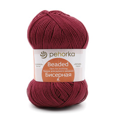 Пряжа Пехорка Бисерная, 100г, 450м (100% акрил ВО) (07-Бордо), 5 мотков