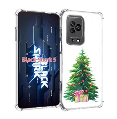 Чехол MyPads Елка новогодняя с подарками акварель для Xiaomi Black Shark 5