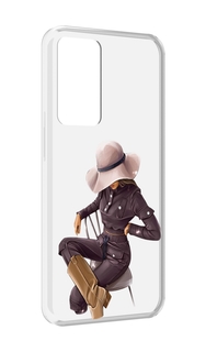 Чехол MyPads загадочная-девушка-в-костюме женский для OPPO Reno 8 Lite