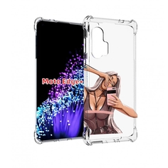 Чехол MyPads девушка-в-прозрачной-одежде для Motorola Edge+ Plus