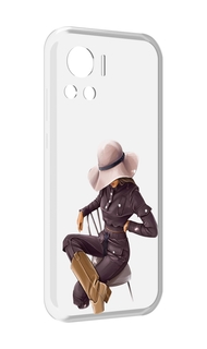 Чехол MyPads загадочная-девушка-в-костюме женский для Motorola Edge 30 Ultra