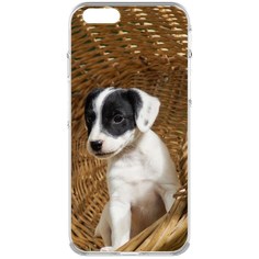 Чехол-накладка Krutoff Clear Case Щенок в корзине для iPhone 6S
