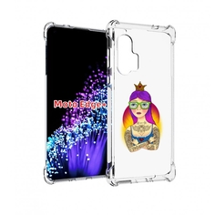Чехол MyPads девушка в татуировках с короной для Motorola Edge+ Plus
