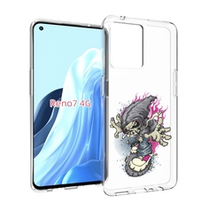 Чехол MyPads нарисованный скелет на скейт борде для OPPO RENO 7 4G