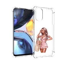 Чехол MyPads Девушка-в-мини-платье женский для Motorola Moto G22 4G