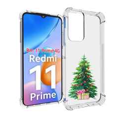 Чехол MyPads Елка новогодняя с подарками акварель для Xiaomi Redmi 11 Prime 4G
