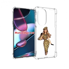 Чехол MyPads леопардовое платье женский для Motorola Moto Edge X30