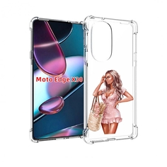 Чехол MyPads Девушка-в-мини-платье женский для Motorola Moto Edge X30