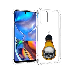 Чехол MyPads череп в лампочке для Motorola Moto E32