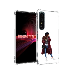 Чехол накладка MyPads девушка-в-клетчатом-пальто для Sony Xperia 1 IV