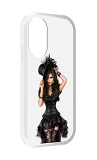 Чехол MyPads стройная-девушка-в-черном-платье для Honor X7