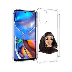 Чехол MyPads девушка-в-золотой-маске для Motorola Moto E32