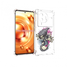 Чехол MyPads нарисованный скелет на скейт борде для Vivo X80 PRO