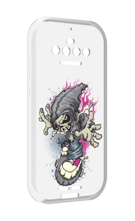 Чехол MyPads нарисованный скелет на скейт борде для Oukitel F150 R2022
