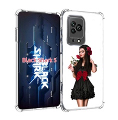 Чехол MyPads девушка-в-черном-платье-с-розой женский для Xiaomi Black Shark 5