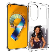 Чехол MyPads нарисованная-девушка-в-фиолетовом-платье женский для Asus Zenfone 9 (AI2202)