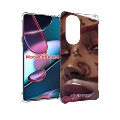 Чехол MyPads лицо девушки тень женский для Motorola Moto Edge X30