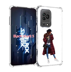 Чехол MyPads девушка-в-клетчатом-пальто для Xiaomi Black Shark 5