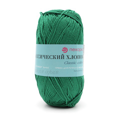 Пряжа Пехорка Классический хлопок, 100г, 250м (480 яркая зелень), 5 мотков