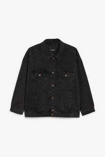 Джинсовая куртка женская Monki 0445860002 черная 2XS (доставка из-за рубежа)