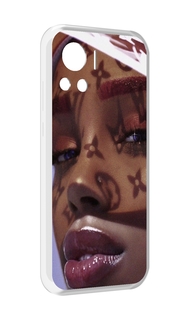 Чехол MyPads лицо девушки тень женский для Motorola Edge 30 Ultra
