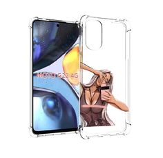 Чехол MyPads девушка-в-прозрачной-одежде для Motorola Moto G22 4G