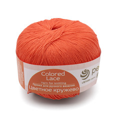 Пряжа Пехорка Цветное кружево, 50г, 475м (100% хлопок) (396 настурция), 4 мотка