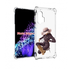 Чехол MyPads загадочная-девушка-в-костюме женский для Motorola Edge+ Plus