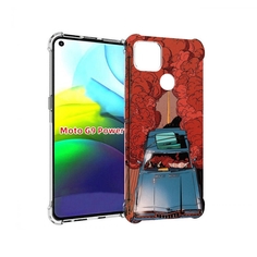 Чехол MyPads машина мчится с дымком для Motorola Moto G9 Power