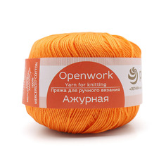 Пряжа Пехорка Ажурная, 50г, 280м (100% хлопок) (485 жёлто-оранжевый), 10 мотков