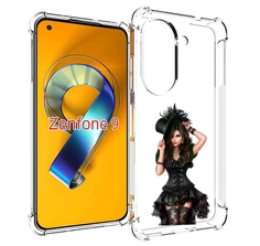 Чехол MyPads стройная-девушка-в-черном-платье для Asus Zenfone 9 (AI2202)