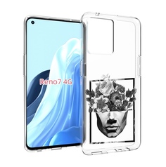 Чехол MyPads черно белая ваза в абстракции для OPPO RENO 7 4G