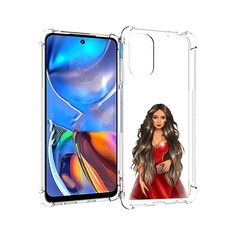 Чехол MyPads девушка-в-вечернем-платье женский для Motorola Moto E32