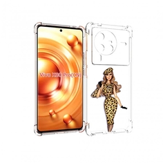Чехол MyPads леопардовое платье женский для Vivo X80 PRO