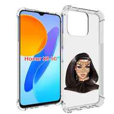Чехол MyPads девушка-в-золотой-маске для Honor X8 5G