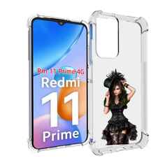 Чехол MyPads стройная-девушка-в-черном-платье для Xiaomi Redmi 11 Prime 4G