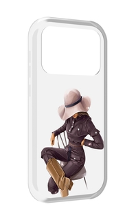 Чехол MyPads загадочная-девушка-в-костюме женский для Oukitel F150 Air1 Pro / F150 Air1