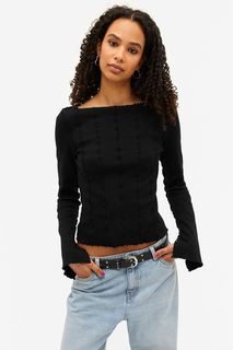 Блуза женская Monki 1059207007 черная L (доставка из-за рубежа)