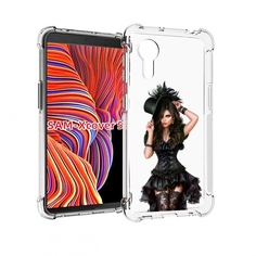Чехол MyPads стройная-девушка-в-черном-платье для Samsung Galaxy Xcover 5