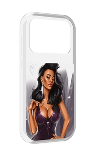 Чехол MyPads нарисованная-девушка-в-фиолетовом-платье женский для Oukitel F150 Air1 Pro...