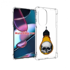 Чехол MyPads череп в лампочке для Motorola Moto Edge X30