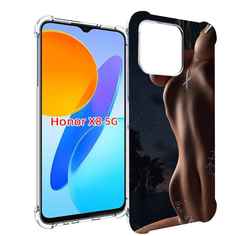 Чехол MyPads белые-татуировки-на-теле для Honor X8 5G