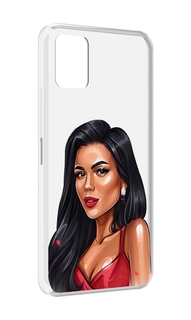 Чехол MyPads Брюнетка-в-красном-платье для Umidigi Power 5