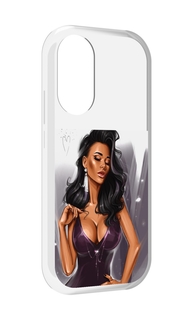 Чехол MyPads нарисованная-девушка-в-фиолетовом-платье женский для Honor X7