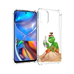 Чехол MyPads Гринч-в-платье для Motorola Moto E32